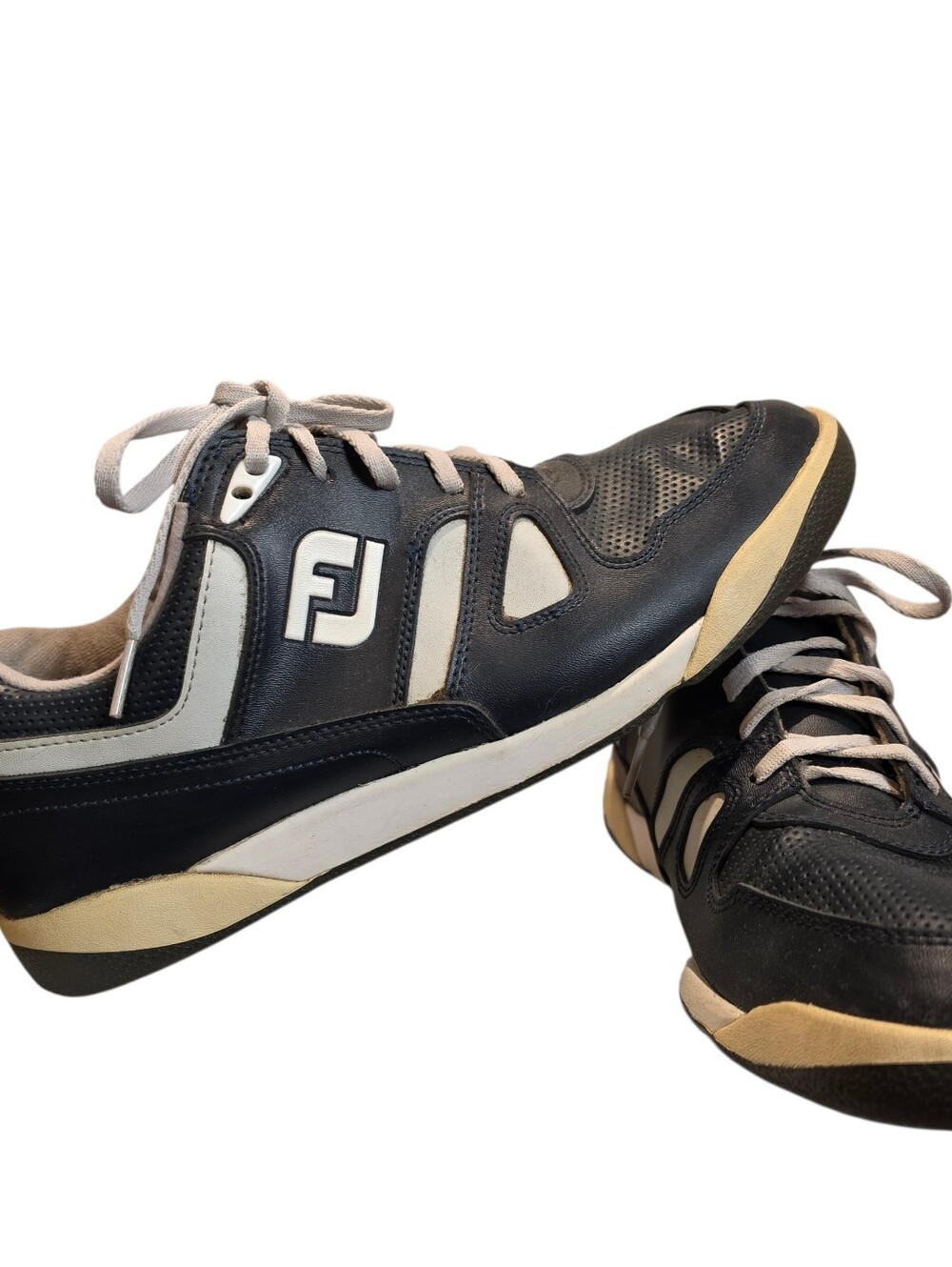 FootJoy Men’s Spikeless Athletic Golf Shoes 9 Navy and Cream Outdoor Sporty